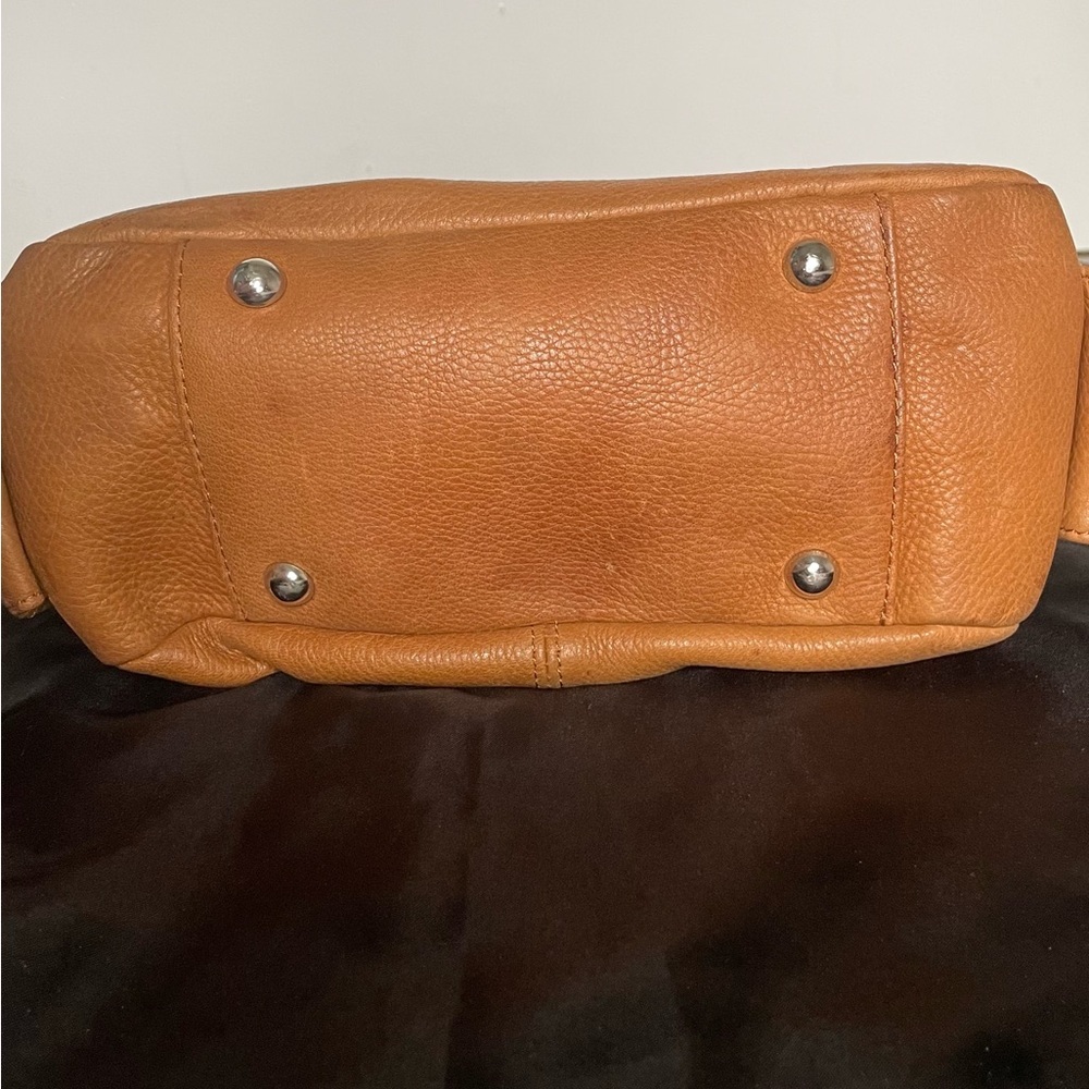Fossil Leather Shoulder Bag Tan Genuine Real Leather Bag - Picture 6 of 10